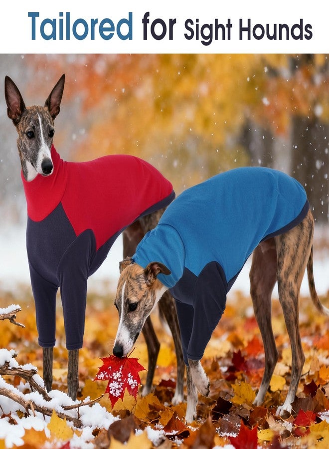 دينتران سترة صوفية برقبة عالية من دينترون للكلاب السلوقية، سترة صوفية دافئة محبوكة للكلاب السلوقية والكلاب السلوقية الإيطالية وكلاب السلوقي (مقاس XL، أزرق) - Image 5